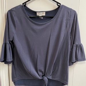 Blue bell sleeve top